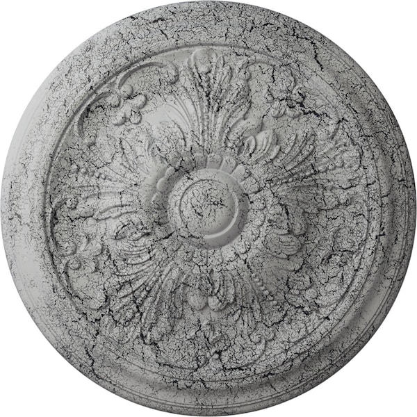 Ekena Millwork Vienna Ceiling Medallion (Fits Canopies up to 3 1/4"), 16 7/8"OD x 5/8"P, Ultra Pure White Crackle CM17VIUWC - main